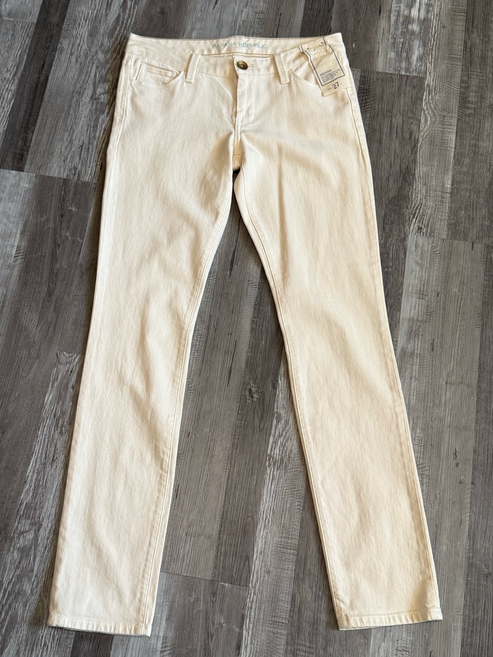 Banana Republic Cream Slim Jeans size 27